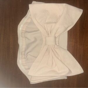 Anthropologie Cream Bow Top